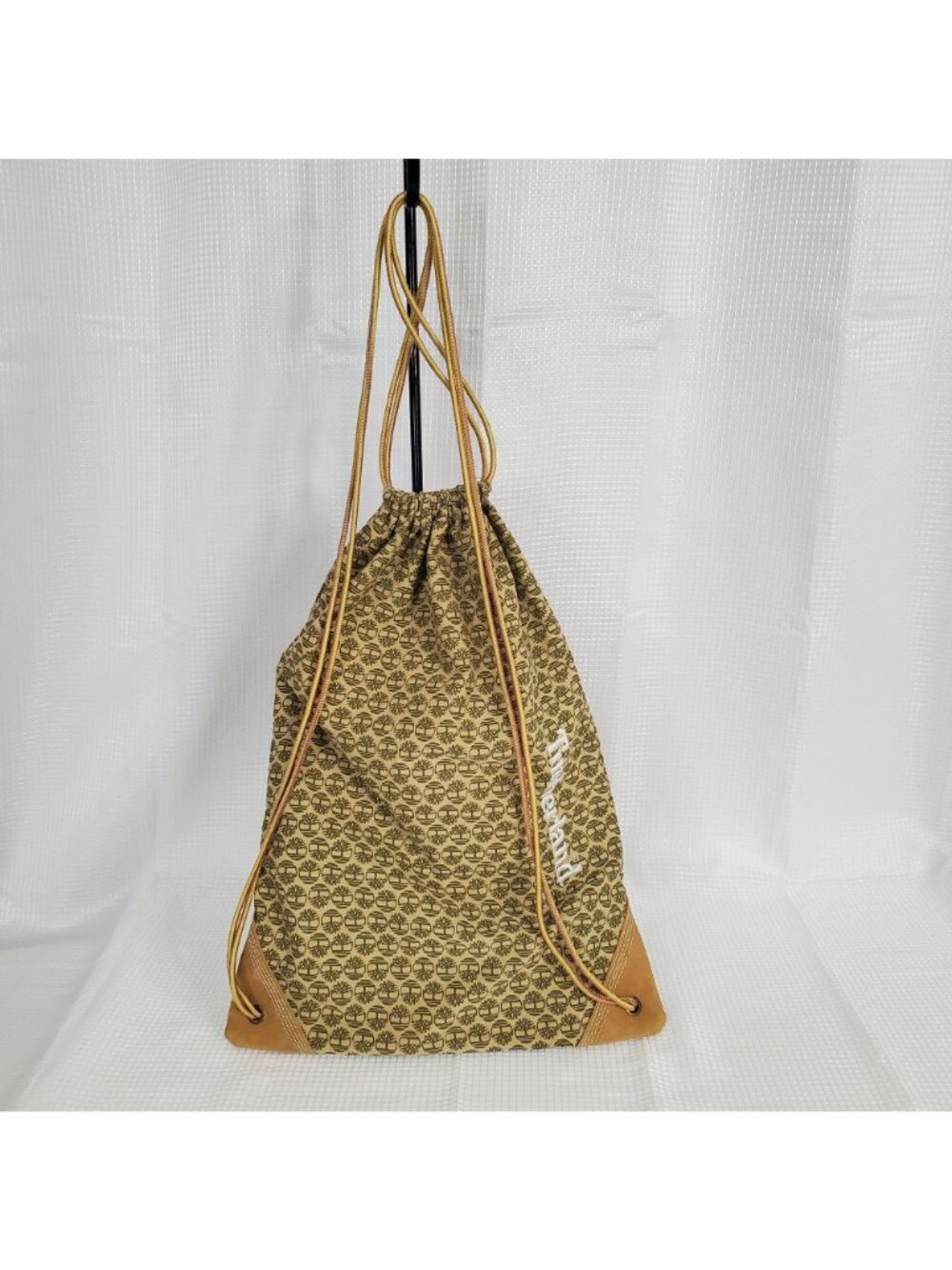 Timberland Cinch Bag Sack Duffel Pull String Canvas Drawstring Carry All Logo - Picture 5 of 9